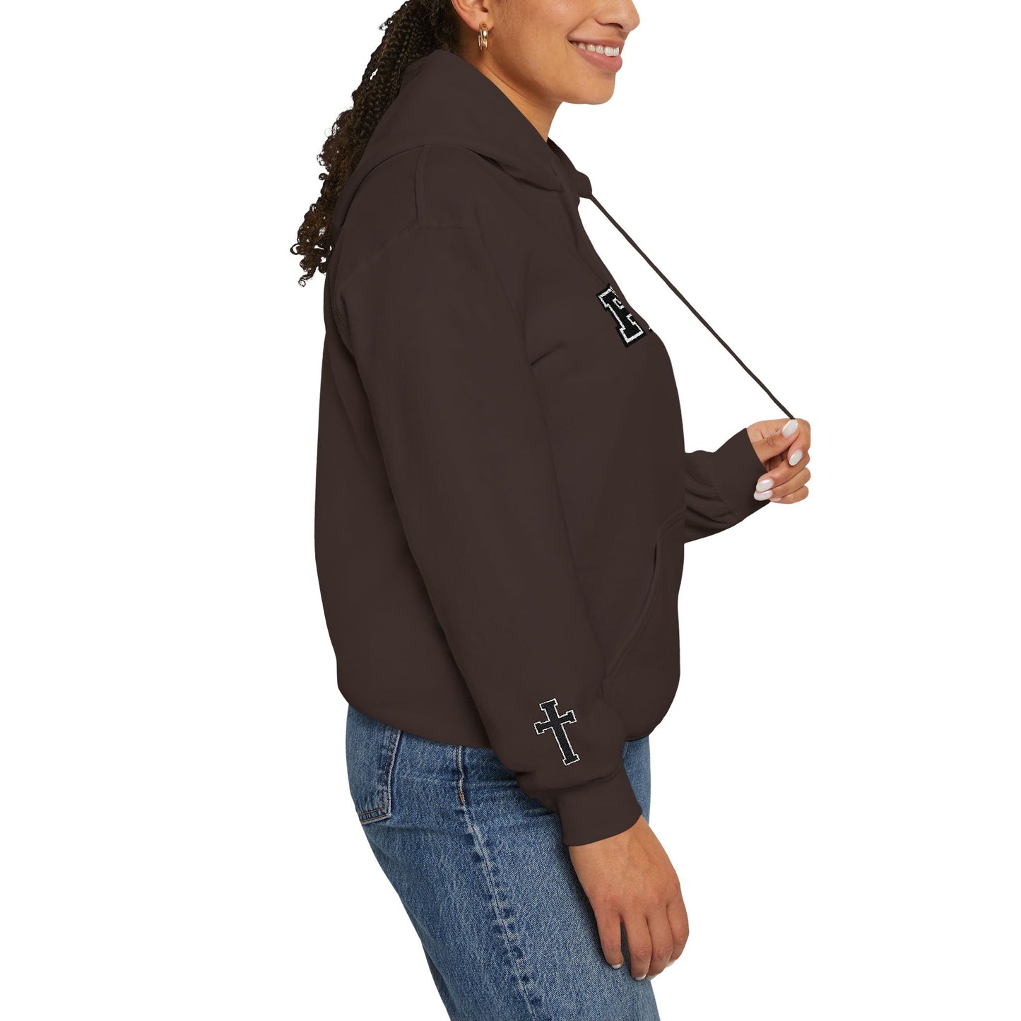 FAITH Collegiate Embroidered Hoodie  Bold faith. Everyday comfort.