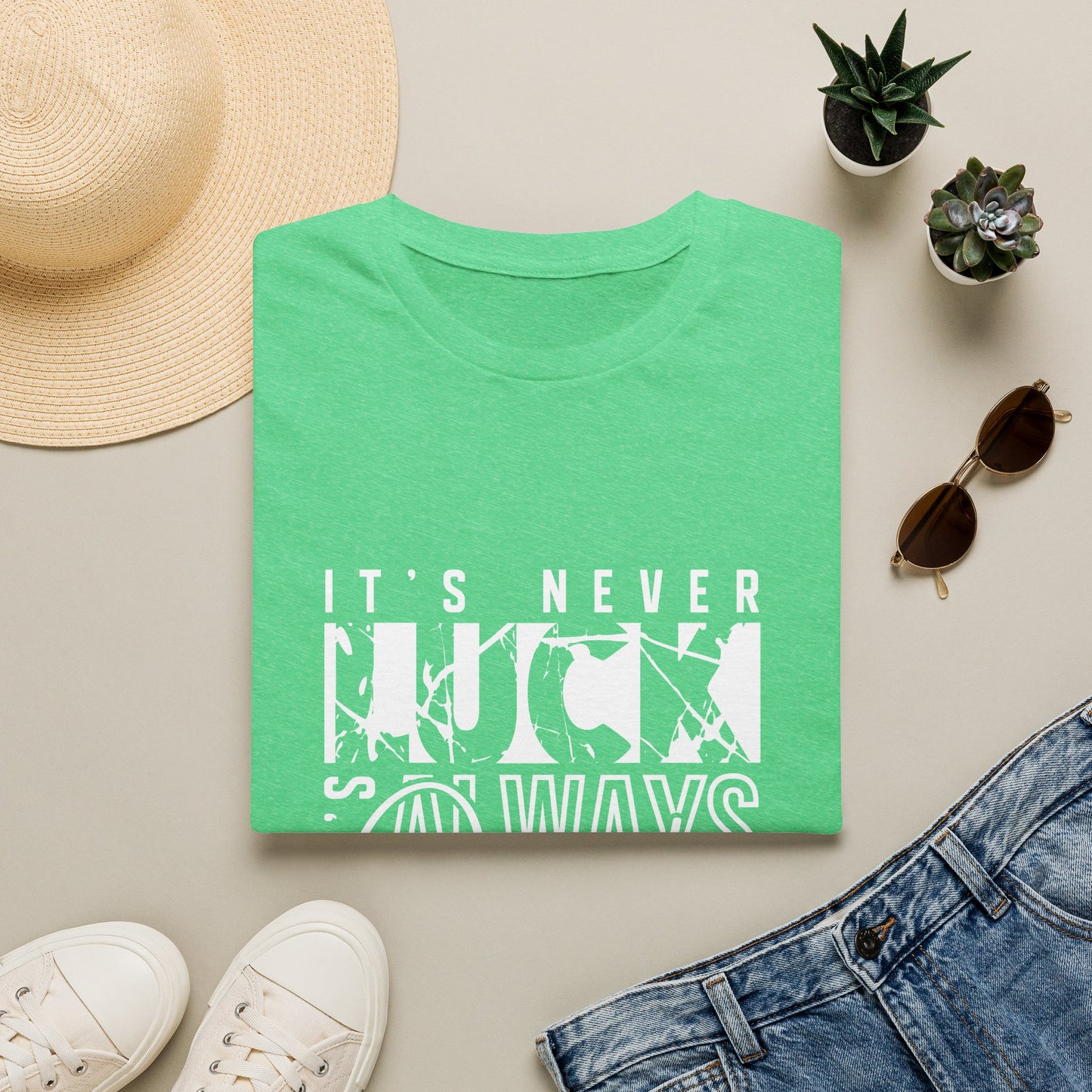 "It's Never Luck, It's Always God" Inspirational Graphic Tee