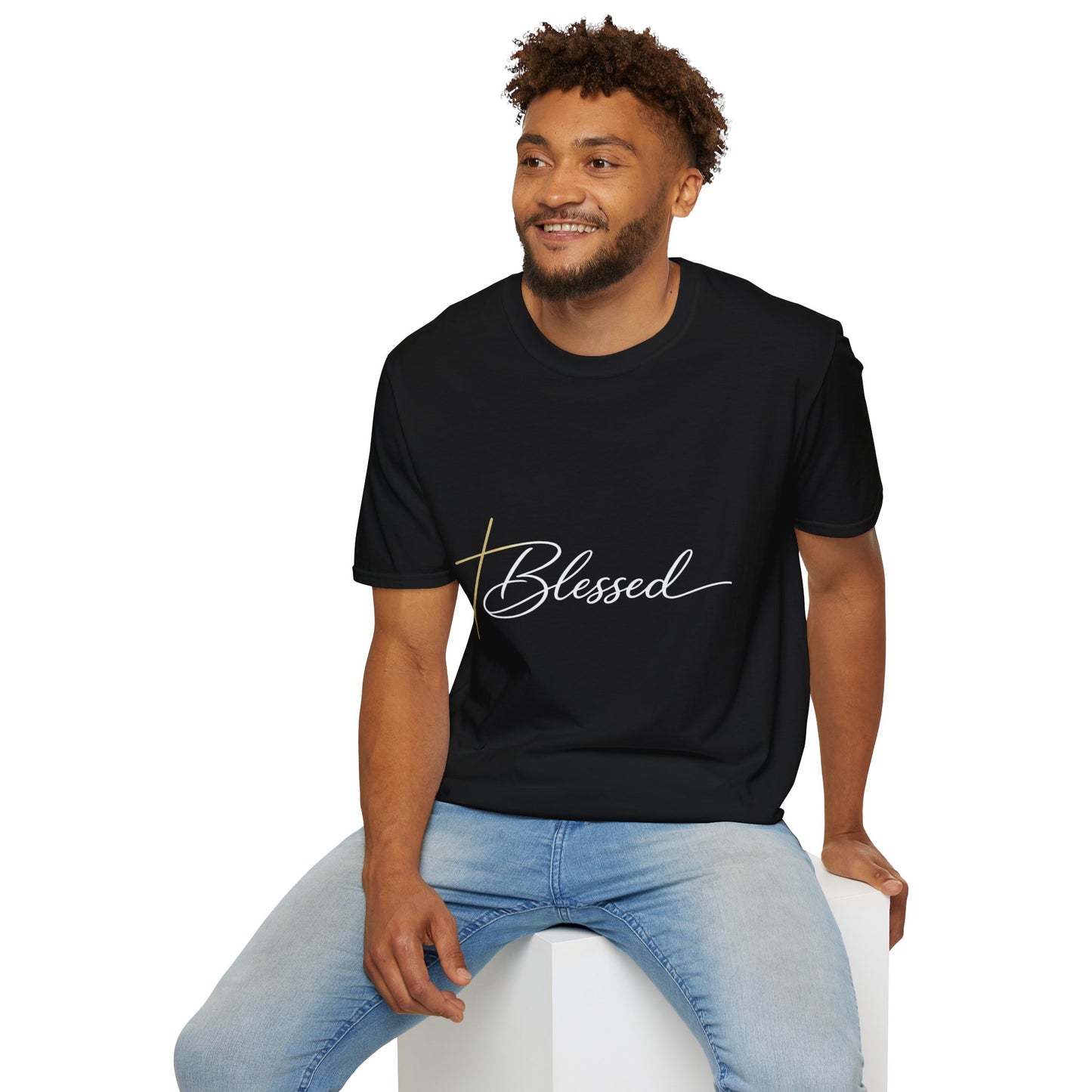 Minimal Gold Cross T-Shirt