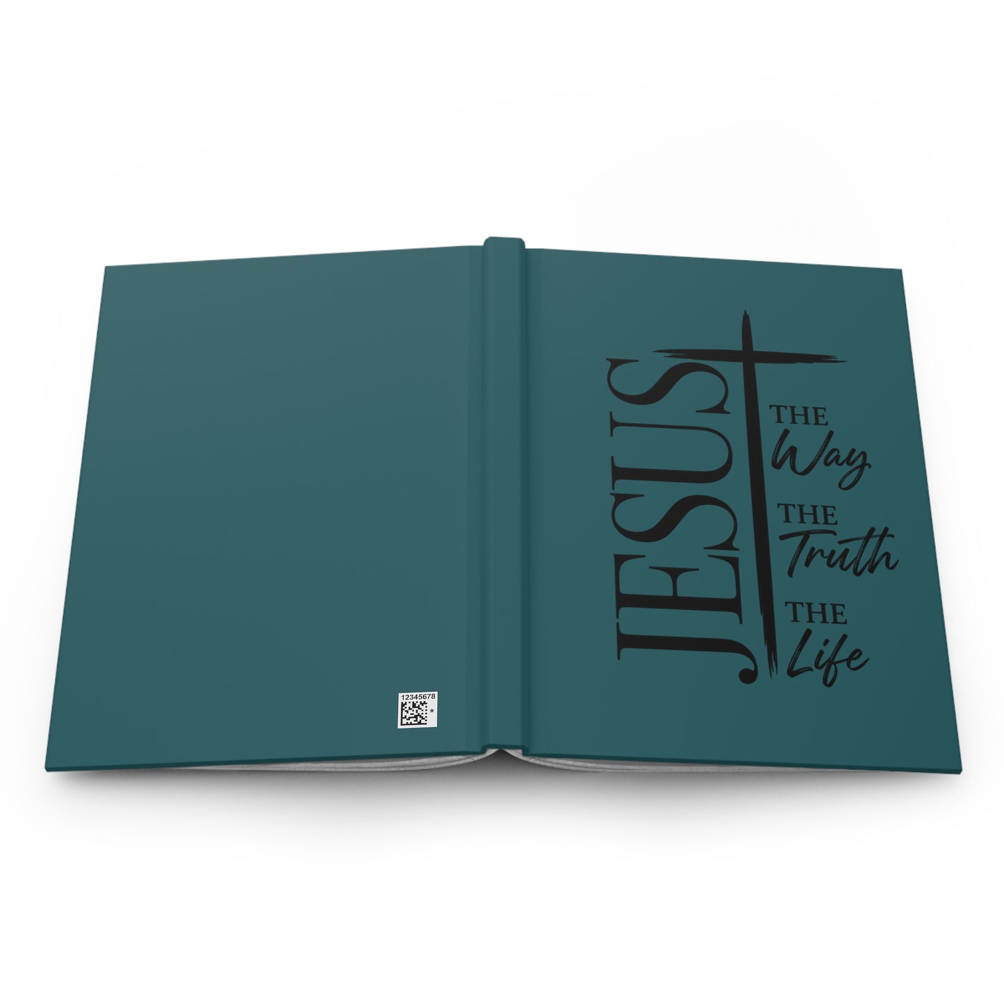 Jesus Cross Hardcover Journal — “The Way, The Truth, The Life” Christian Notebook