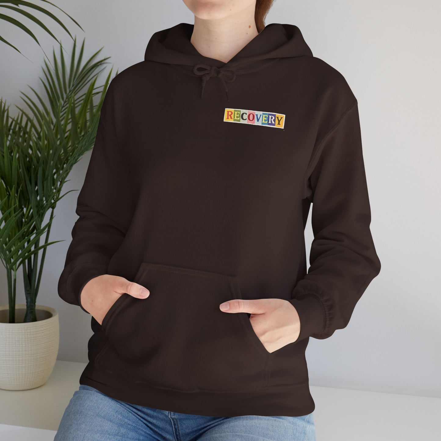 Recovery Words Hoodie — Inspirational Word Cloud Hooded Sweatshirt