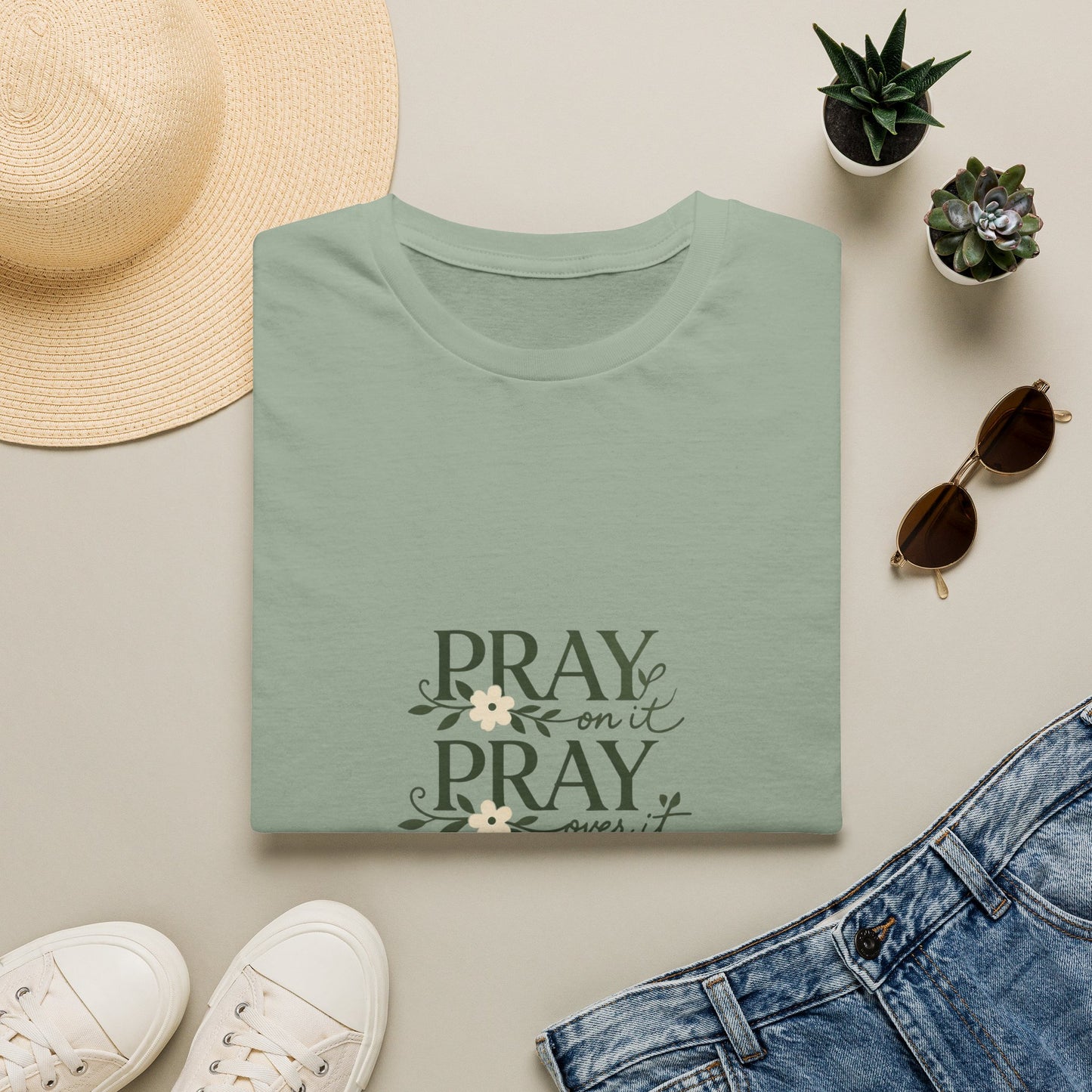 Floral "Pray On It, Pray Over It, Pray Through It" Tee