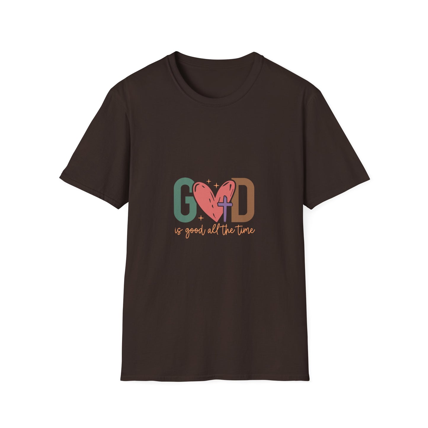 God With Heart Cross T-Shirt — Faith-Based Inspirational Tee