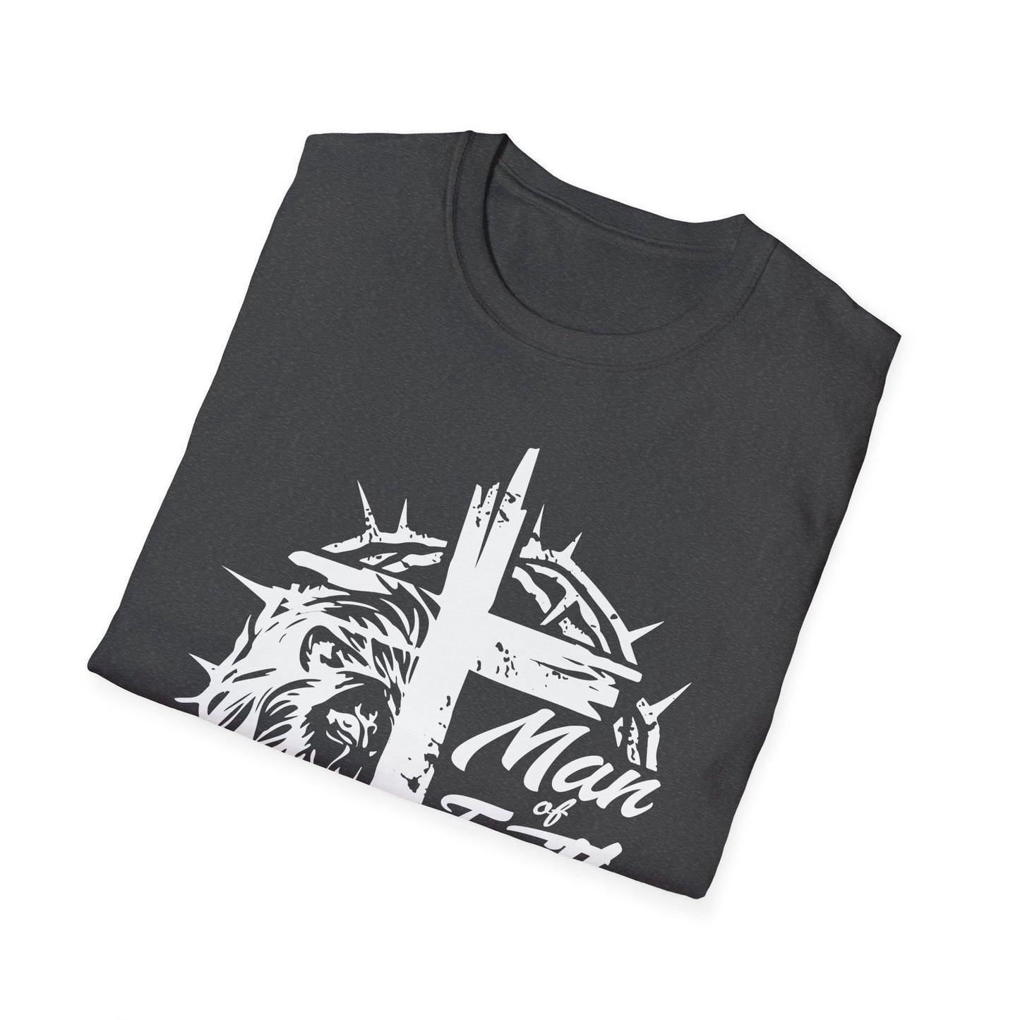 Faith Lion Cross T-Shirt — "Man of Faith" Christian Graphic Tee