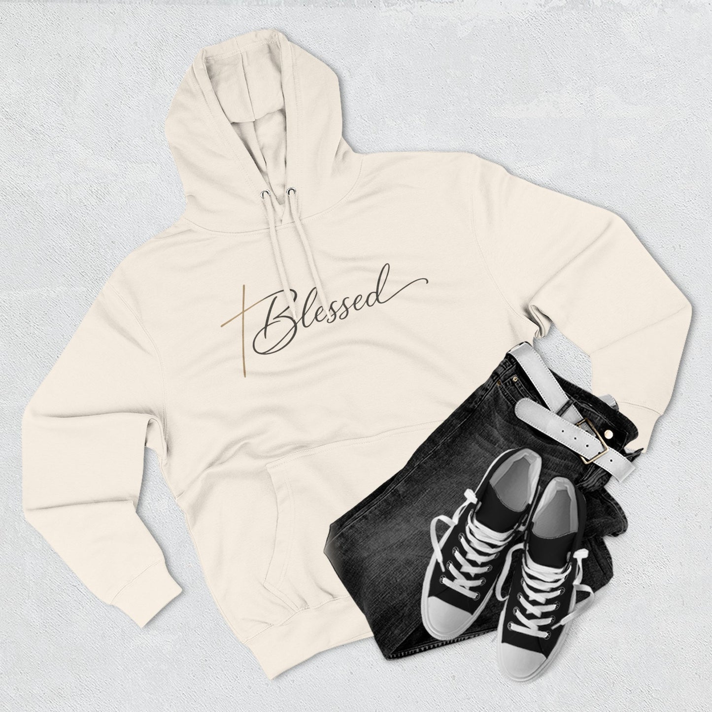 Blessed Script Hoodie — Minimalist Inspirational Pullover