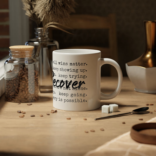 Recovery Jumbo Mug 20oz — "One Day at a Time" Inspirational Support Coffee Cup