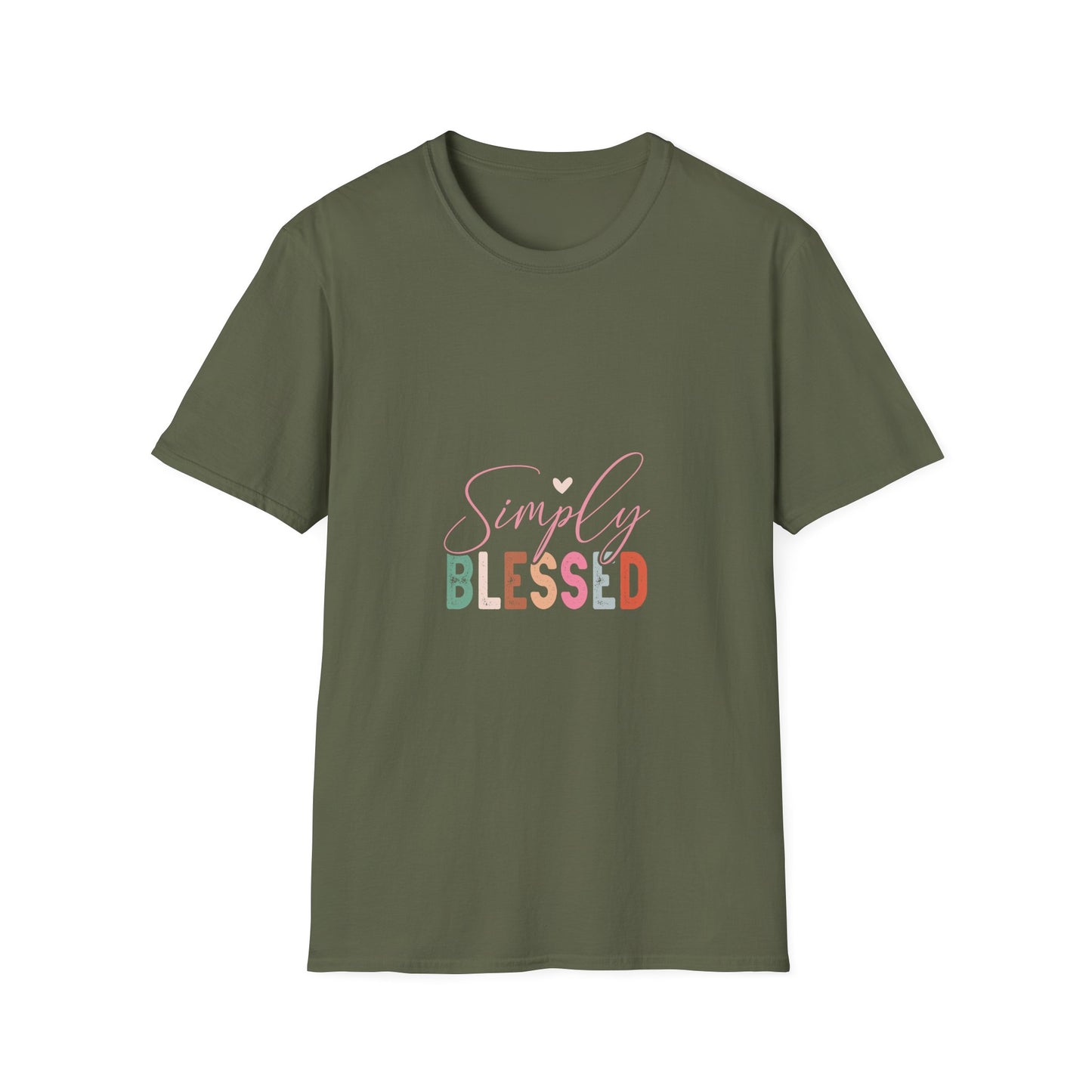 Simply Blessed T-Shirt — Pastel Script Faith Tee