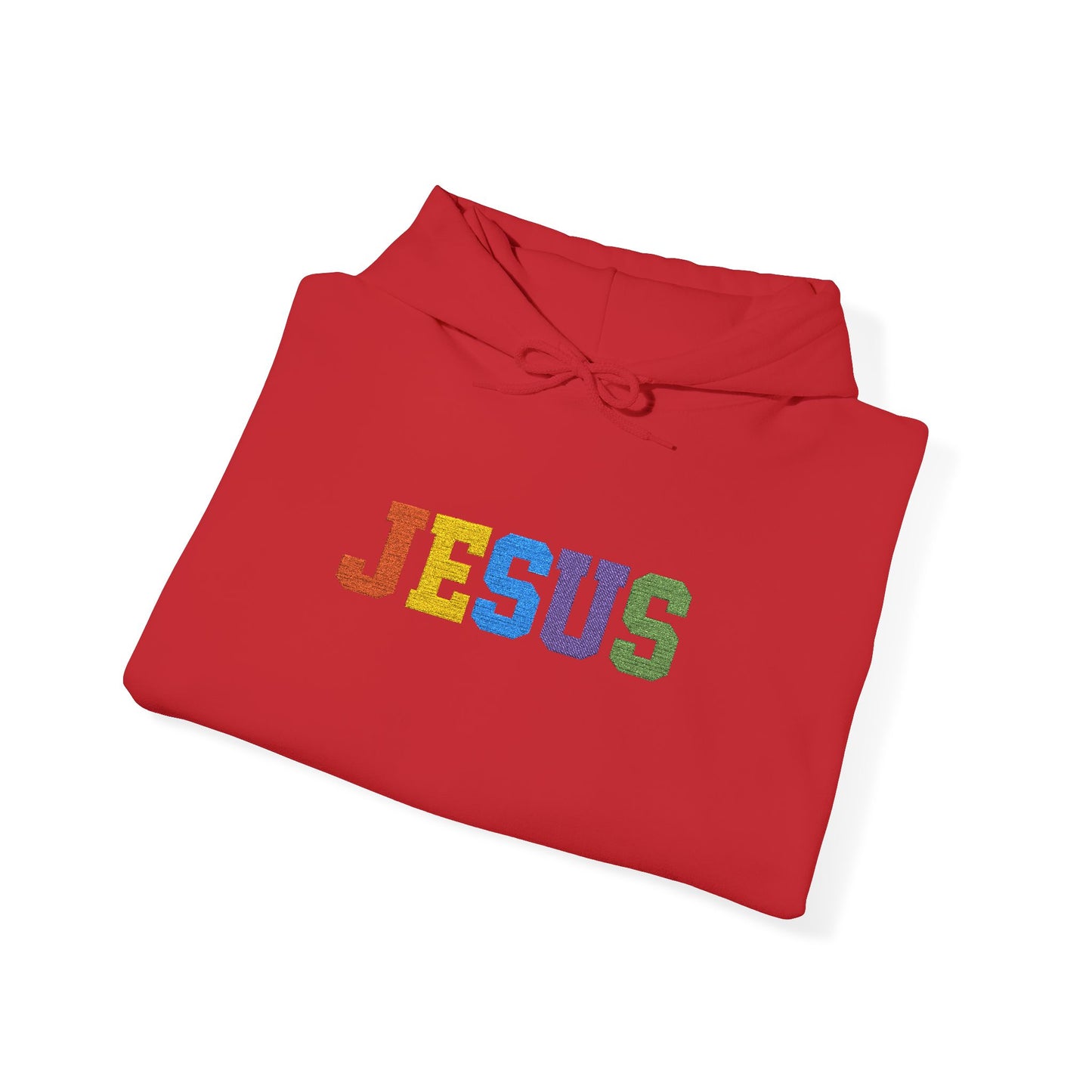 Embroidered Faith-Inspired “JESUS” Pullover Hoodie for Everyday Comfort