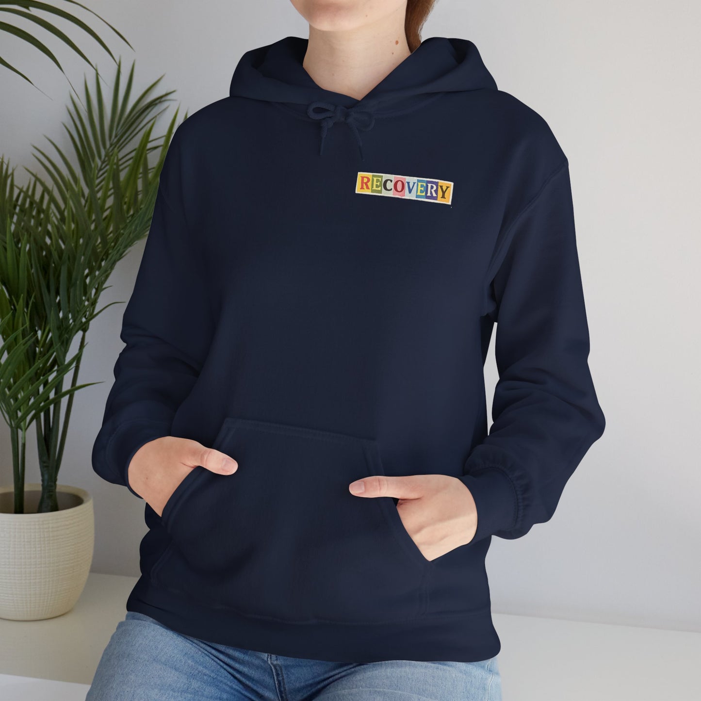 Recovery Words Hoodie — Inspirational Word Cloud Hooded Sweatshirt