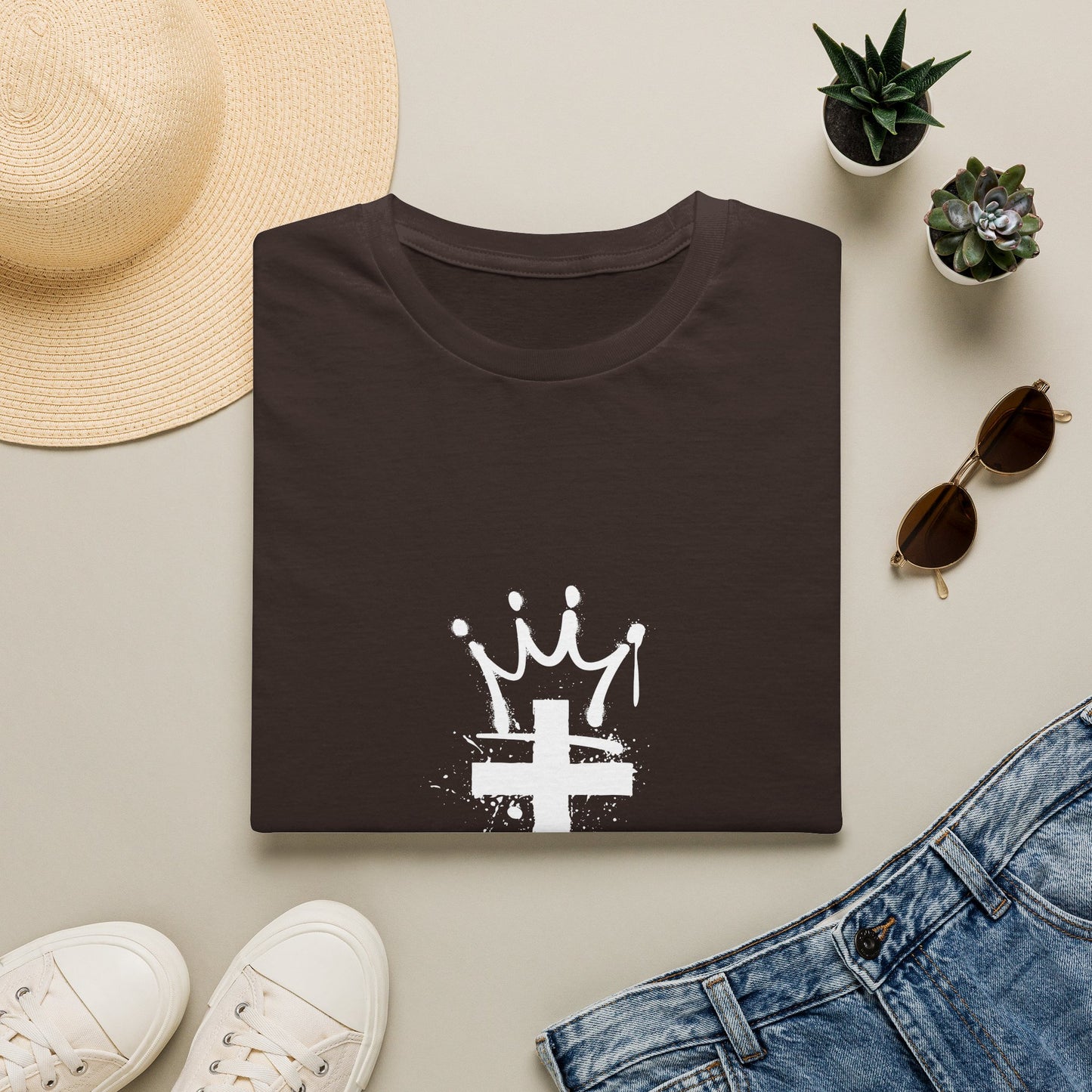 Jesus King T-Shirt — Crowned Cross Faith Graphic Tee