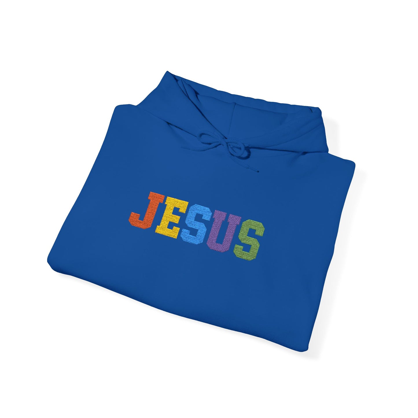 Embroidered Faith-Inspired “JESUS” Pullover Hoodie for Everyday Comfort
