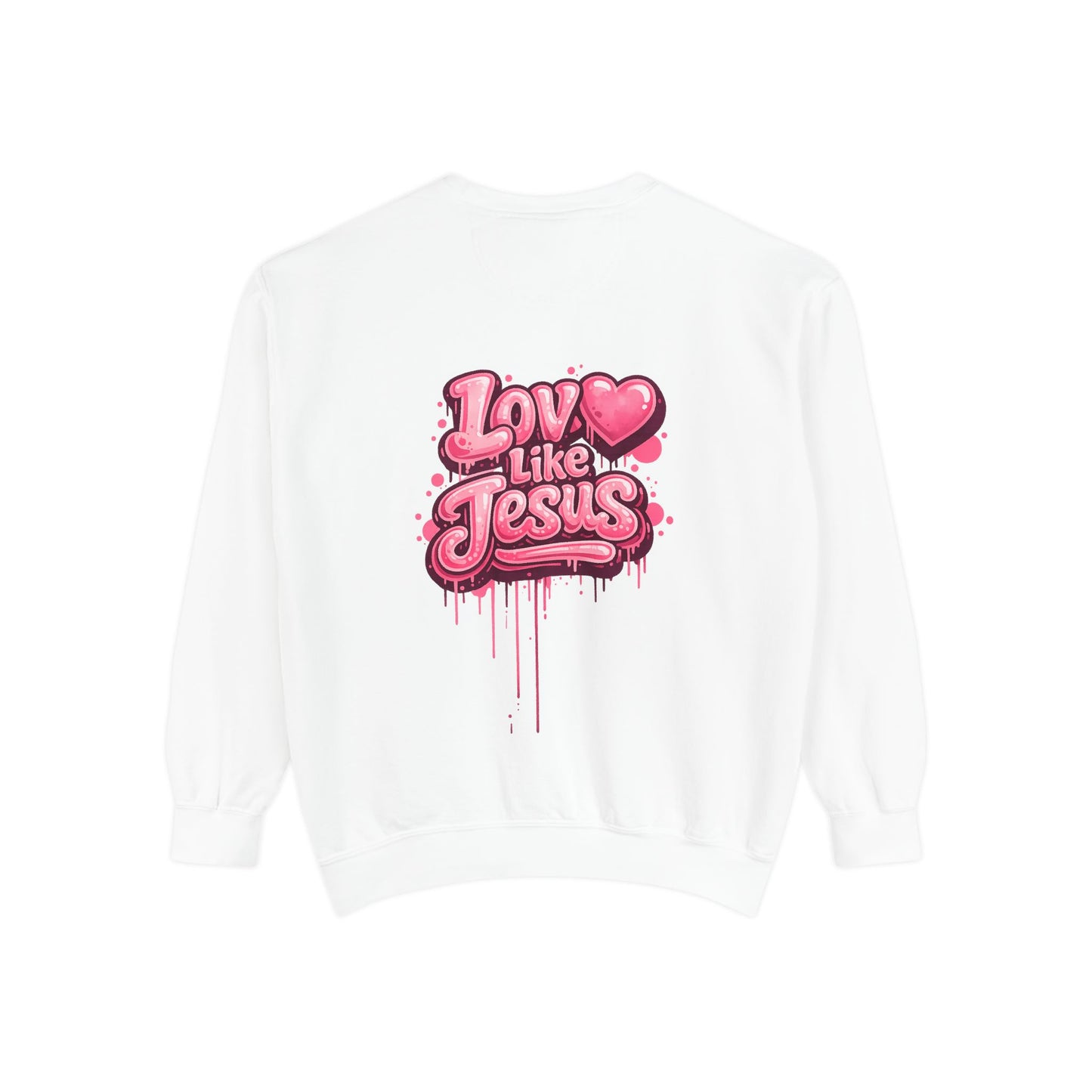 Love Like Jesus Retro Heart Sweatshirt — Women's Christian Graphic