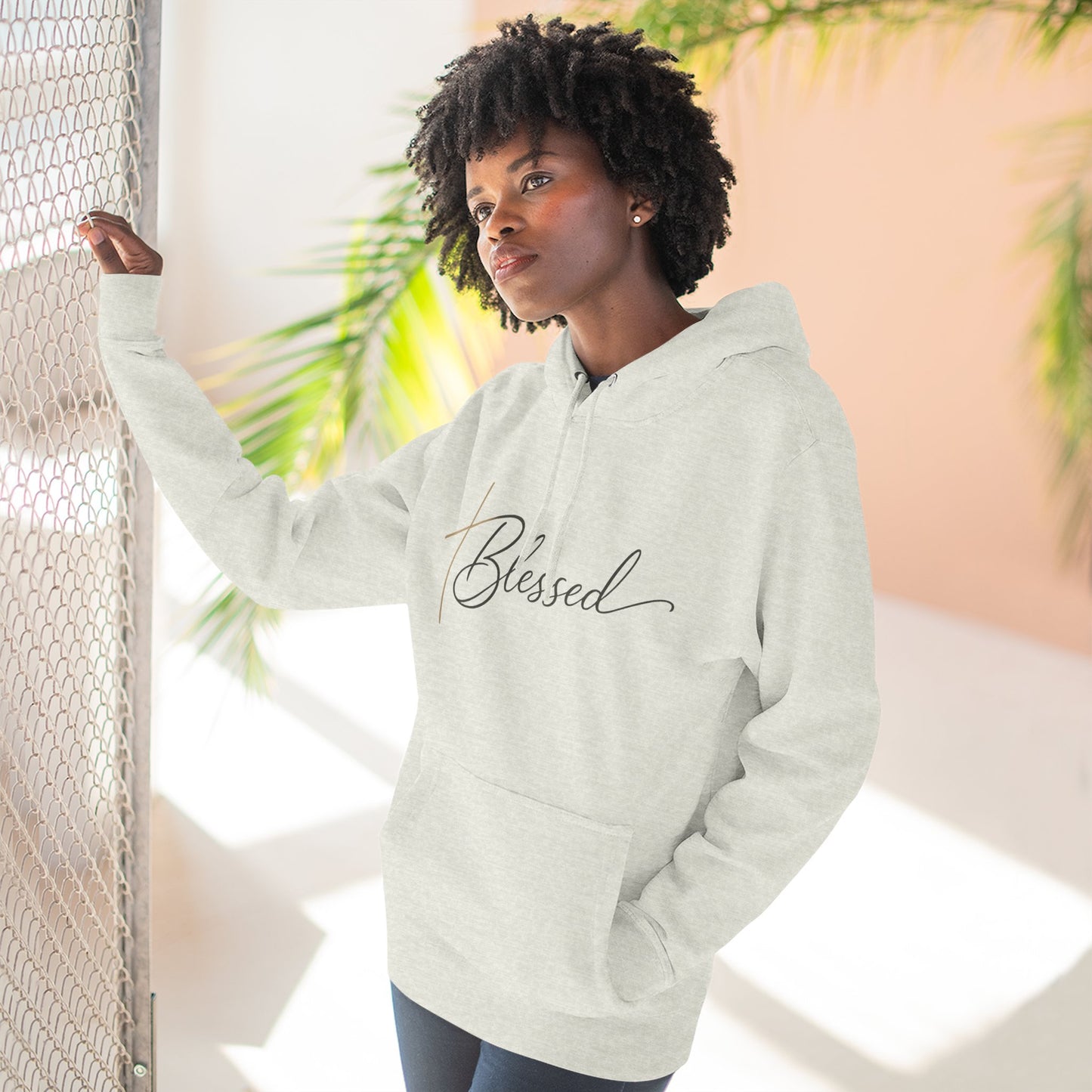 Blessed Script Hoodie — Minimalist Inspirational Pullover