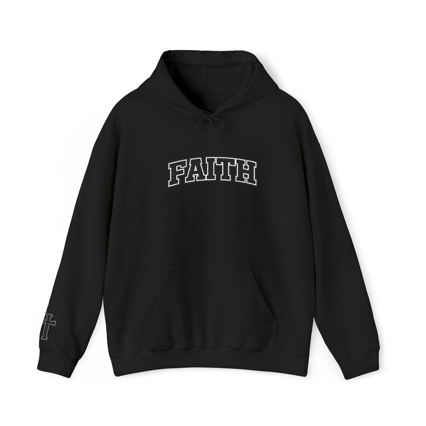 FAITH Collegiate Embroidered Hoodie  Bold faith. Everyday comfort.
