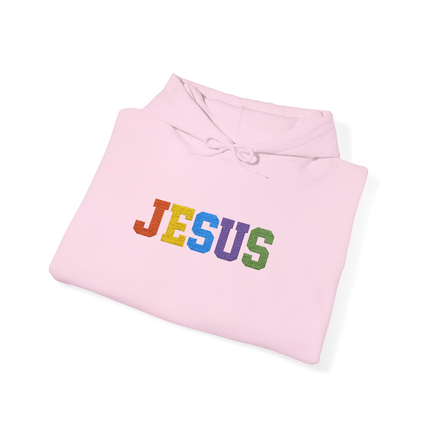 Embroidered Faith-Inspired “JESUS” Pullover Hoodie for Everyday Comfort